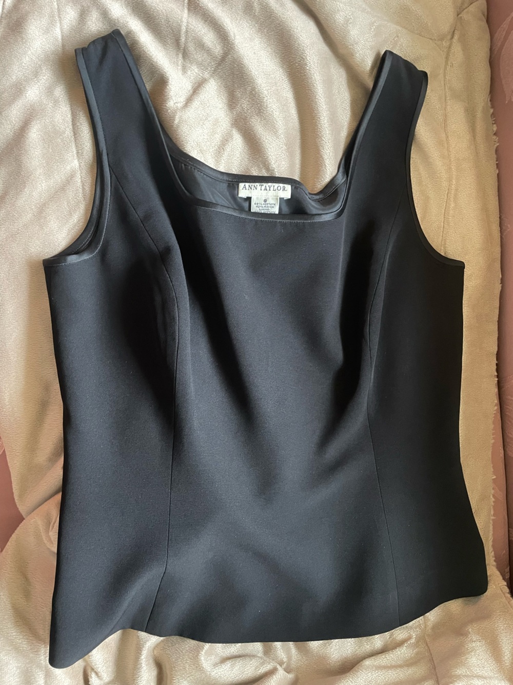 Ann Taylor Black Scoop-Neck Tank Shell